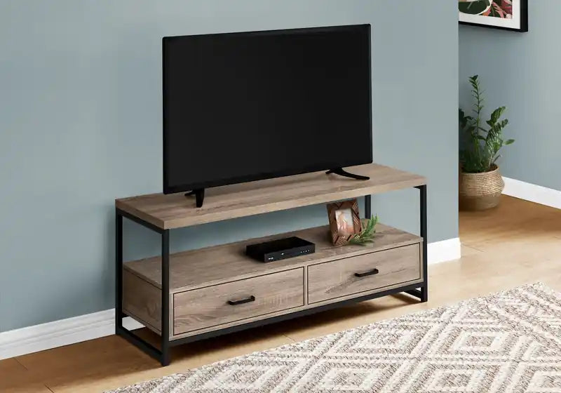 48" Modern TV Stand with Storage & Cable Management for TVs up to 55" - Dark Taupe