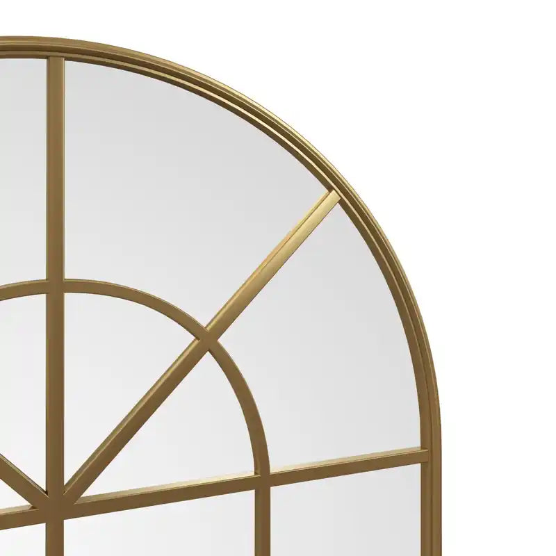 Gold 41.5" Arched Window Pane Mirror
