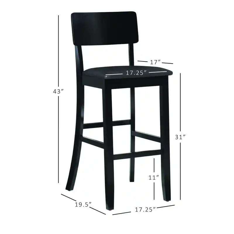 Faux Leather Contemporary Barstool