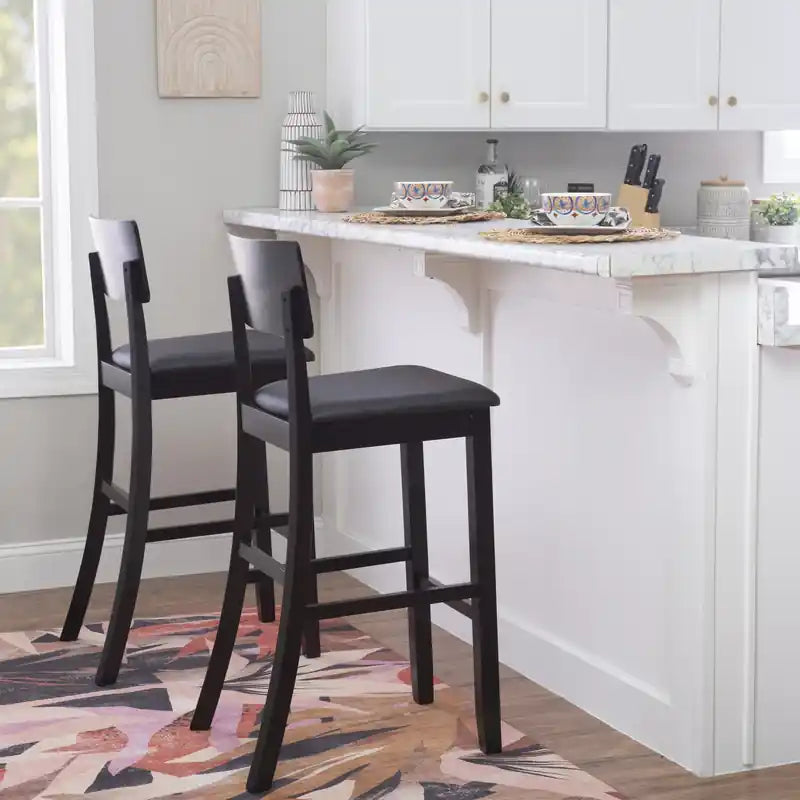 Faux Leather Contemporary Barstool