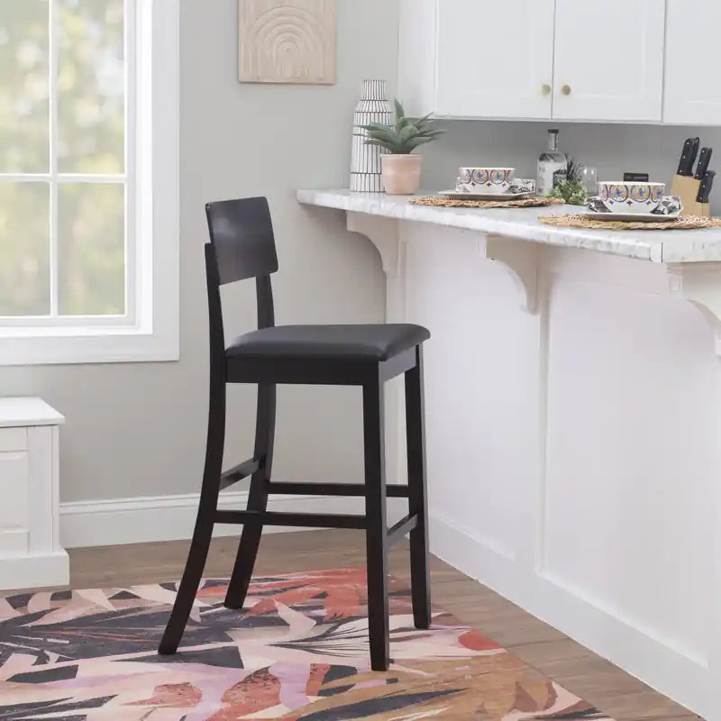 Faux Leather Contemporary Barstool