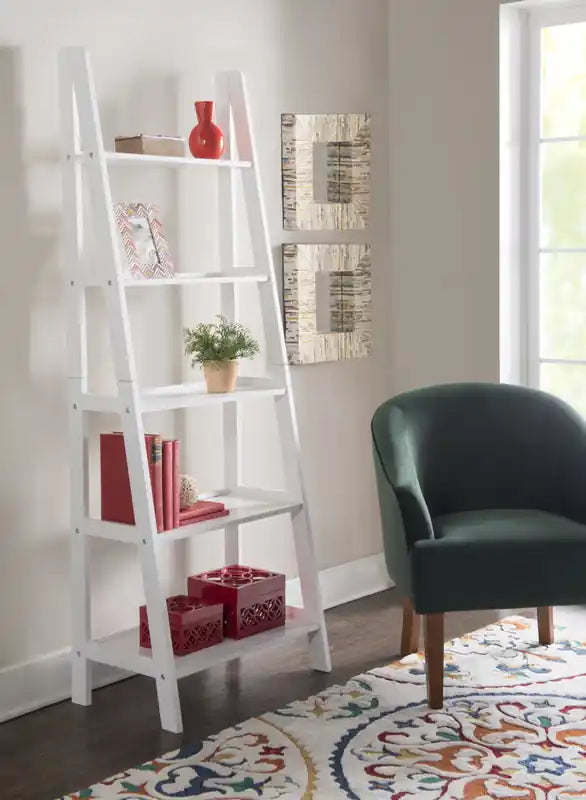 Ladder Bookcase - White