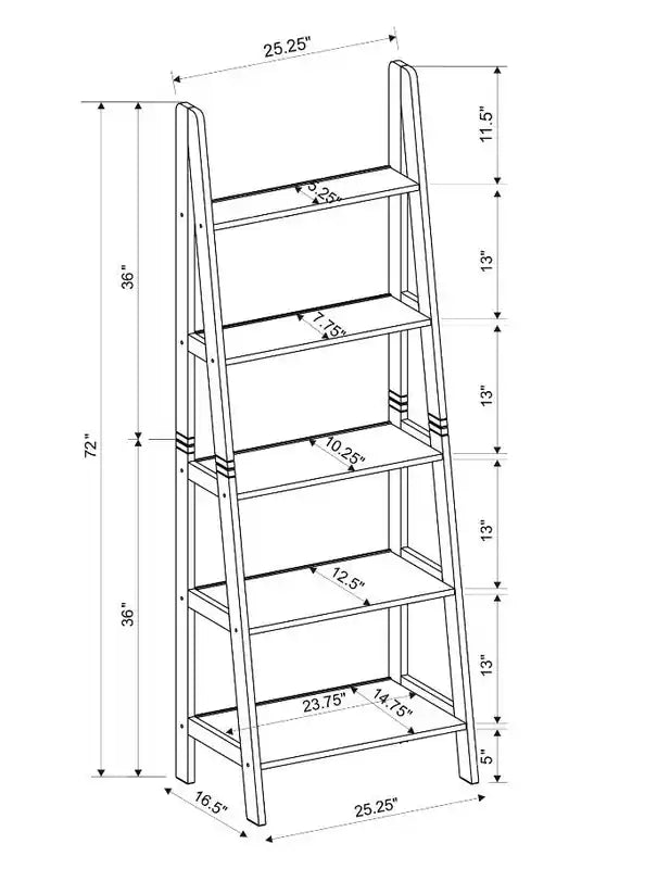 Ladder Bookcase - White