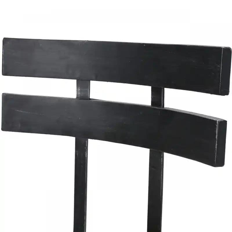 Bar Stool With Swivel & Adjustable Wood Seat, Metal Frame - Black
