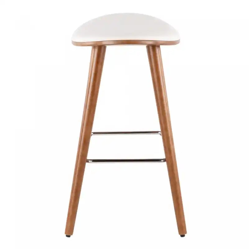 White Faux Leather Modern Stool