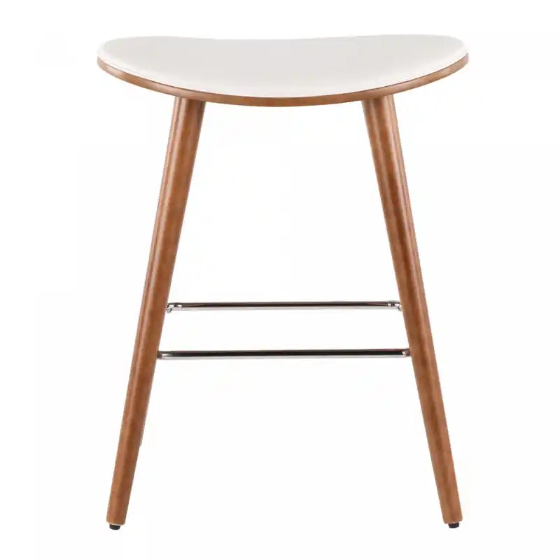 White Faux Leather Modern Stool