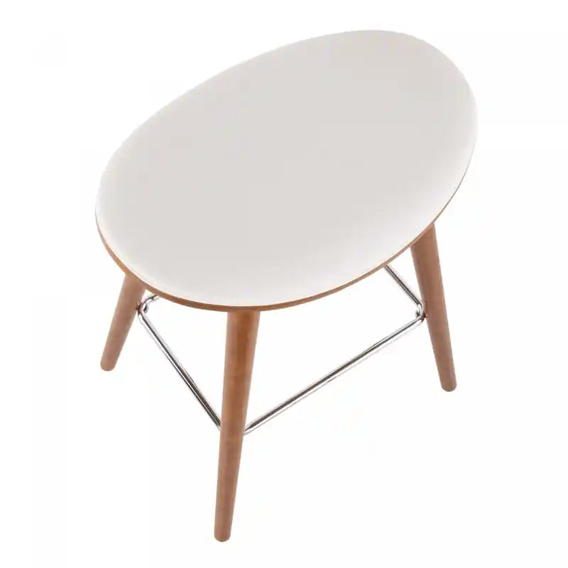 White Faux Leather Modern Stool
