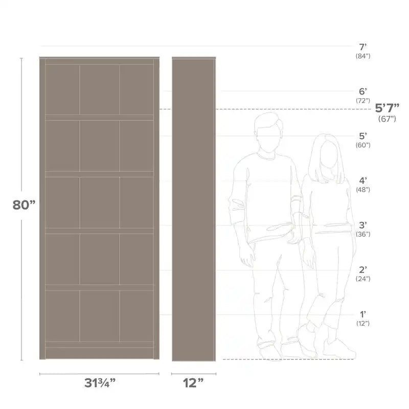 80" Tall Bookcase Storage Cabinet - White