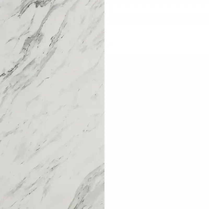 Compact With Storage - Faux White Marble And White