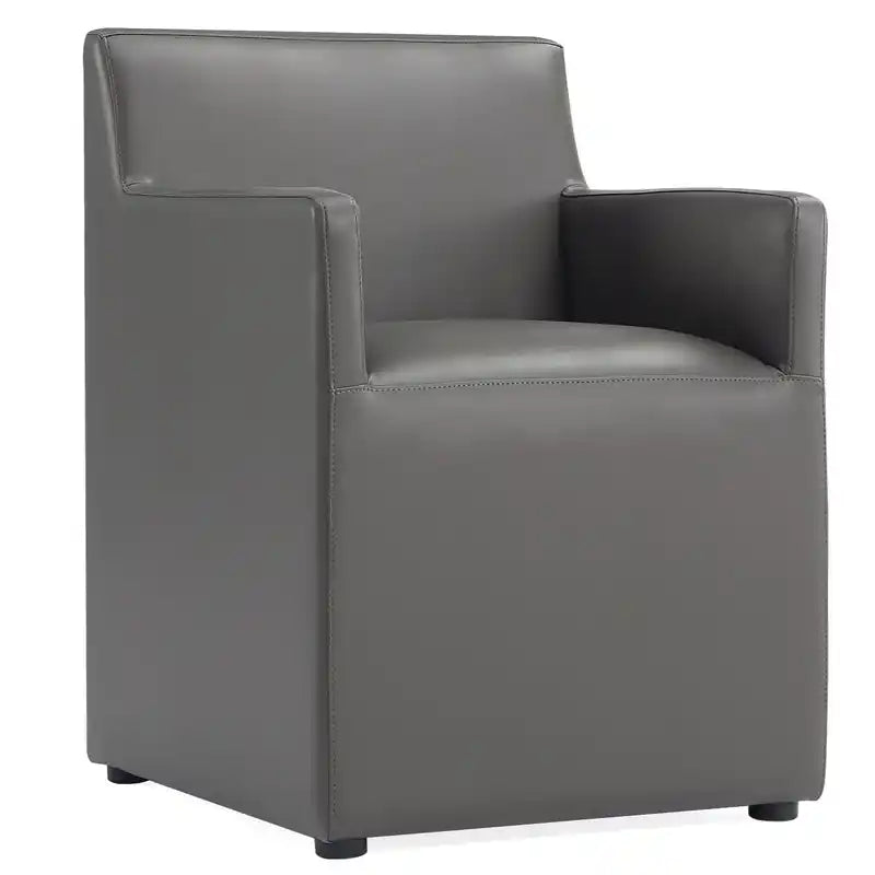 Manhattan Comfort Anna Modern Square Faux Leather Armless Dining Chair