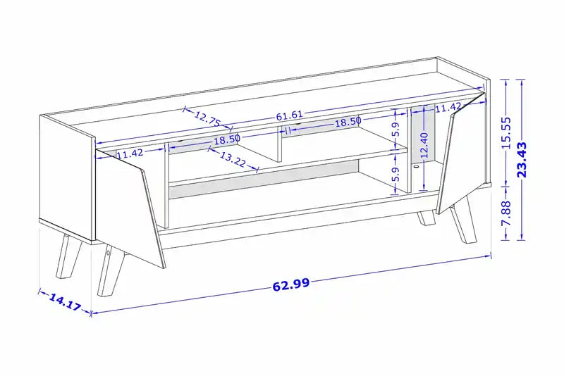 Modern 62.99 Stand with Solid Wood Legs