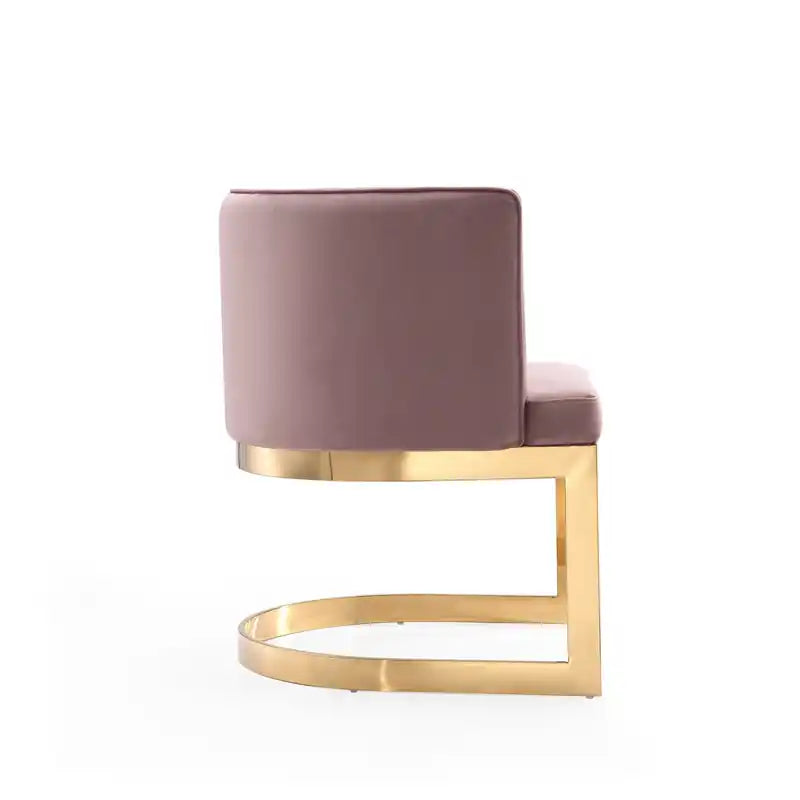 Velvet Dining Chair - Sand & Brass