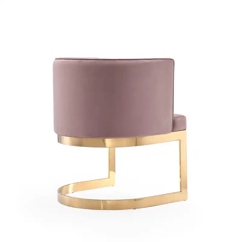 Velvet Dining Chair - Sand & Brass
