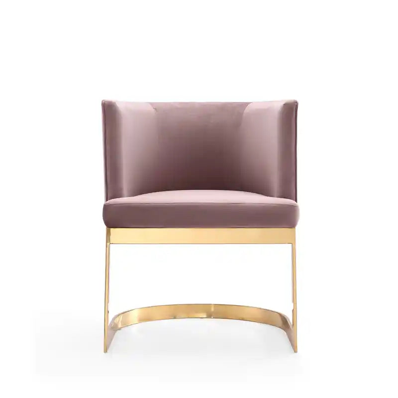 Velvet Dining Chair - Sand & Brass