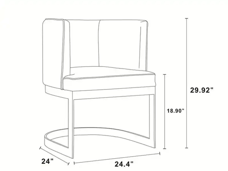 Velvet Dining Chair - Sand & Brass