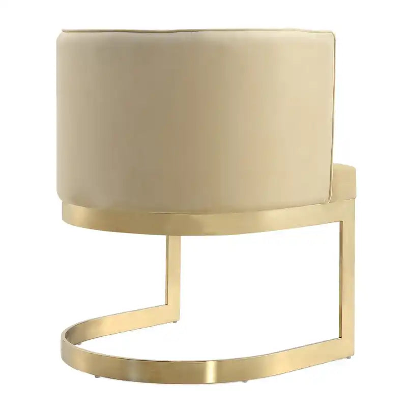 Velvet Dining Chair - Sand & Brass