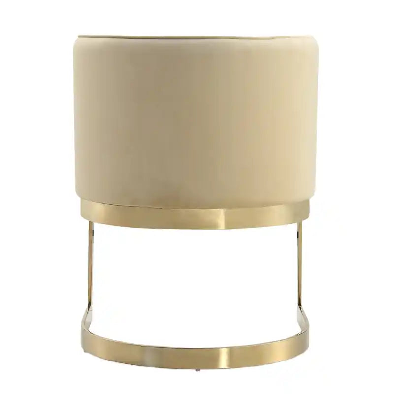 Velvet Dining Chair - Sand & Brass