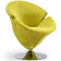 Manhattan Comfort Tulip Polished Chrome Velvet Swivel Accent Chair