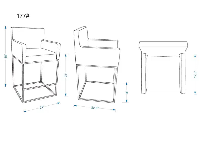 38 Metal Counter Barstool - Cream & Black