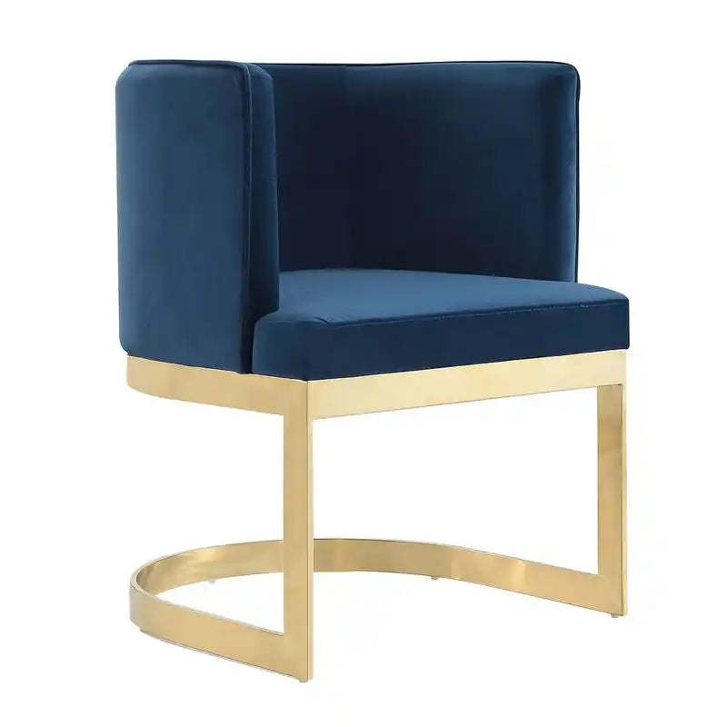 Velvet Dining Chair - Sand & Brass