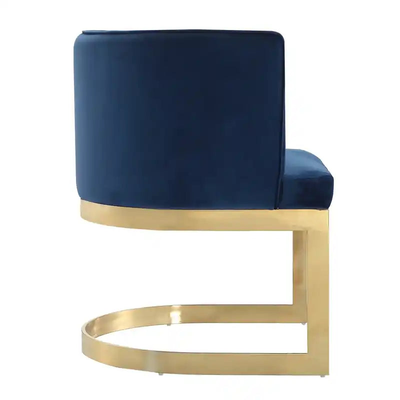 Velvet Dining Chair - Sand & Brass
