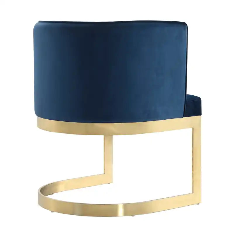Velvet Dining Chair - Sand & Brass