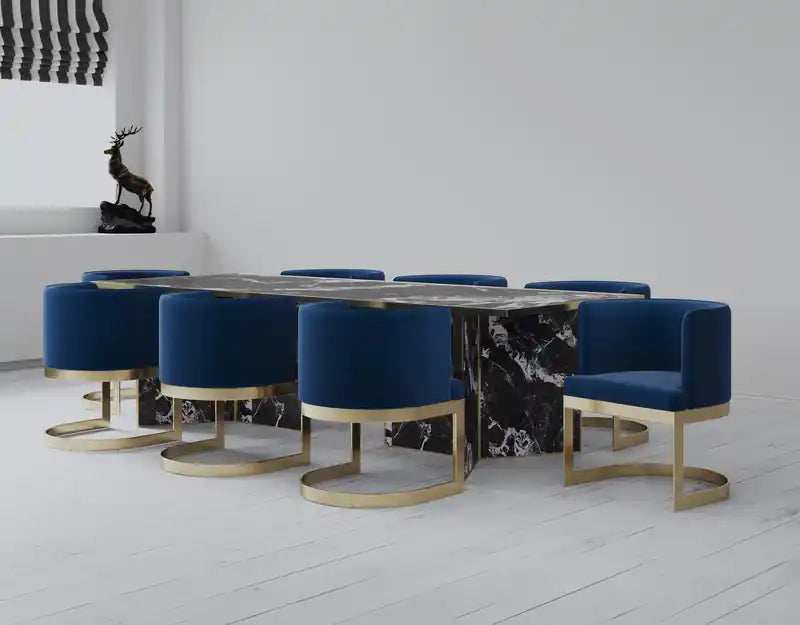 Velvet Dining Chair - Sand & Brass