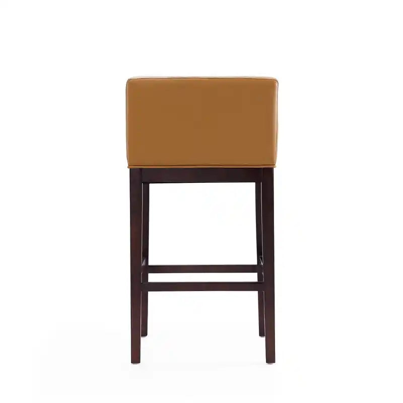 38 Wood Barstool - Camel & Dark Walnut