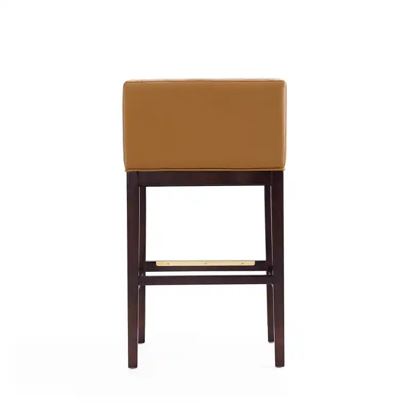 38 Wood Barstool - Camel & Dark Walnut