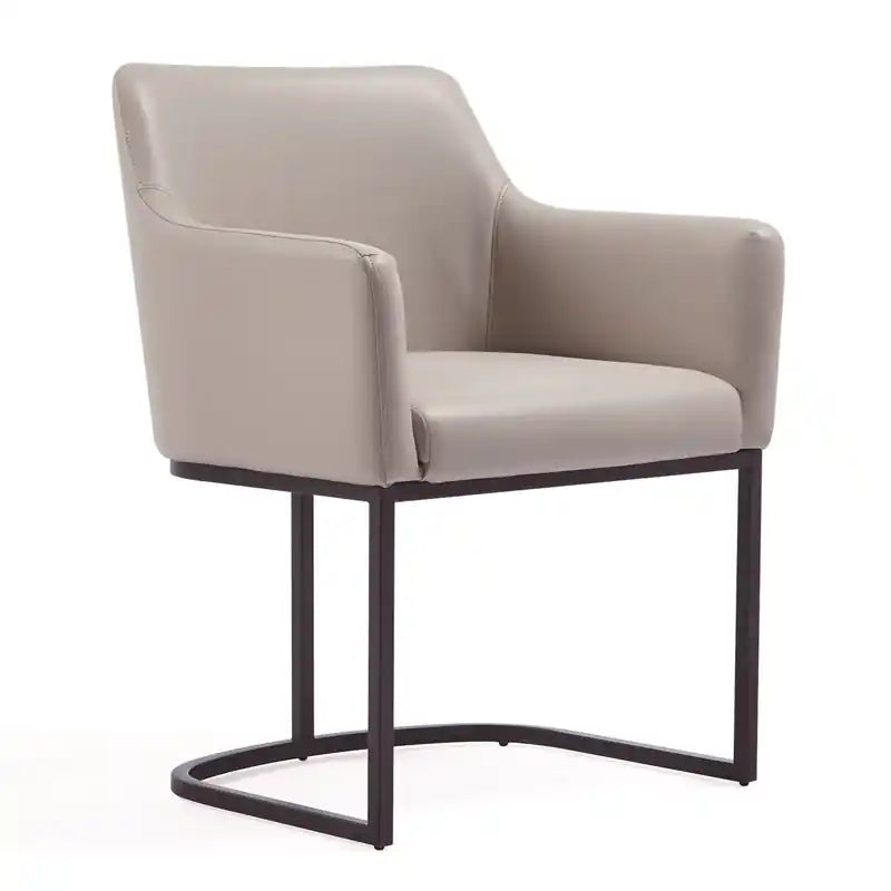 Manhattan Comfort Modern Serena Dining Armchair Upholstered Leatherette with Steel Legs