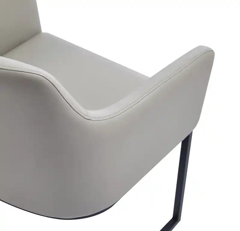 Modern Dining Armchair Upholstered with Steel Legs