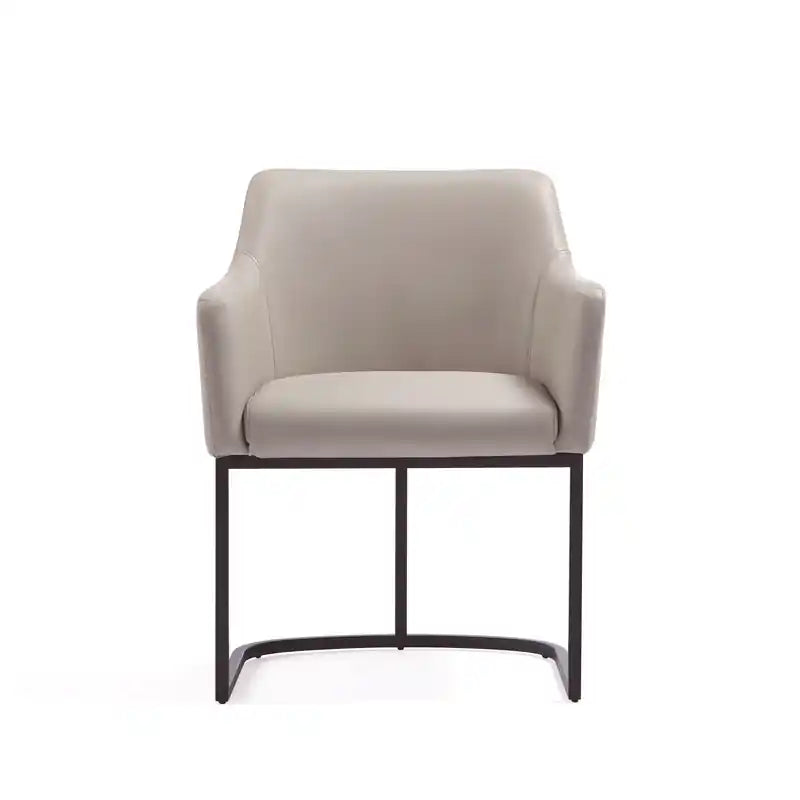 Modern Dining Armchair Upholstered with Steel Legs