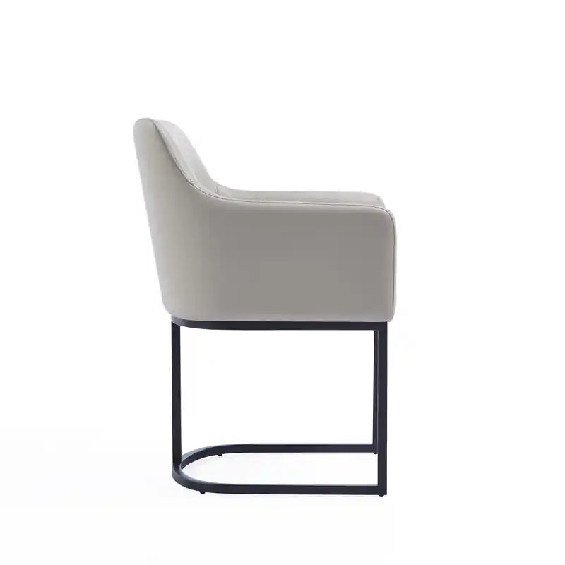 Modern Dining Armchair Upholstered with Steel Legs