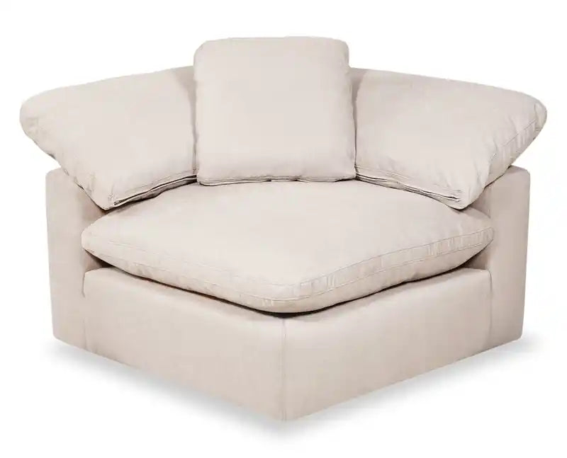 Eclipse Modular 43 Linen-Look Fabric Corner Chair with Reversible Feather Down Cushions - Linen Beige