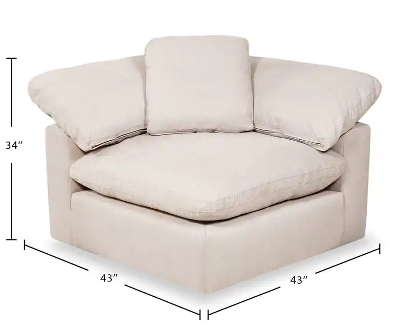 versatile 43 Fabric Corner Chair with Reversible Cushions - Linen Beige