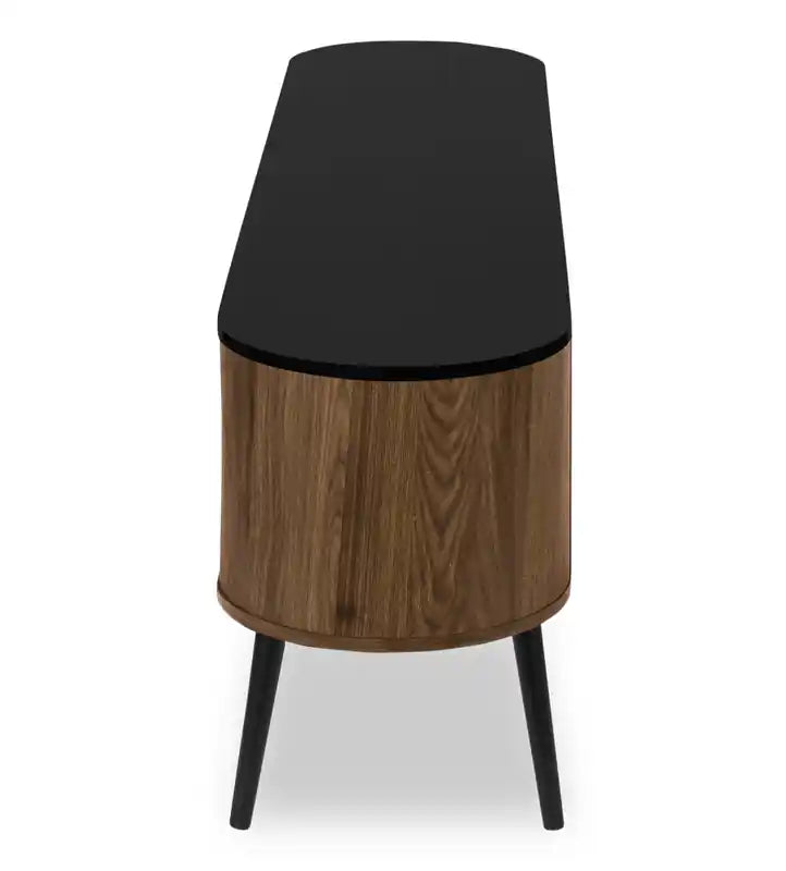 72" Rustic TV Stand with Storage & Cable Management for TVs up to 80" - Dark Brown & Black