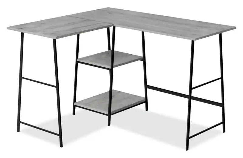 Evlin 42 L-Shaped Office Desk with Shelves