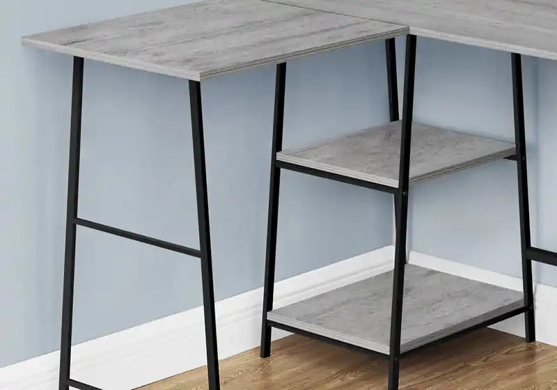 42 L-Shaped Office Desk with Shelves