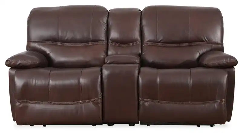 79" Leather Power Reclining Loveseat with Storage Console & USB Ports