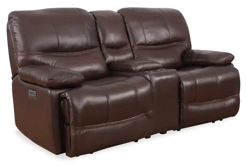 79" Leather Power Reclining Loveseat with Storage Console & USB Ports