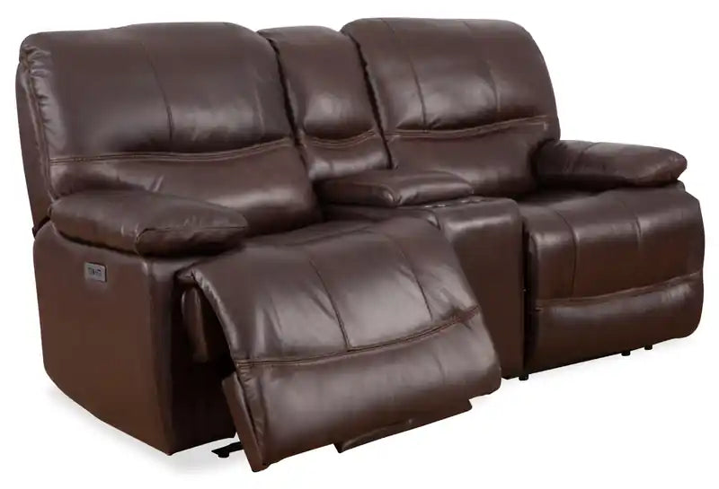79" Leather Power Reclining Loveseat with Storage Console & USB Ports