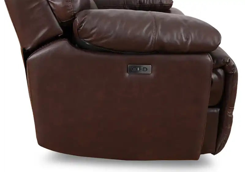 79" Leather Power Reclining Loveseat with Storage Console & USB Ports