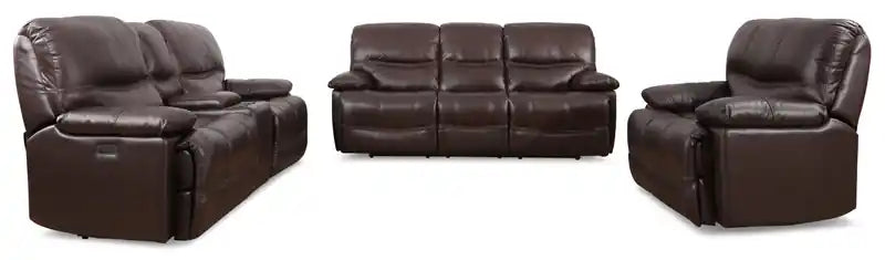 79" Leather Power Reclining Loveseat with Storage Console & USB Ports