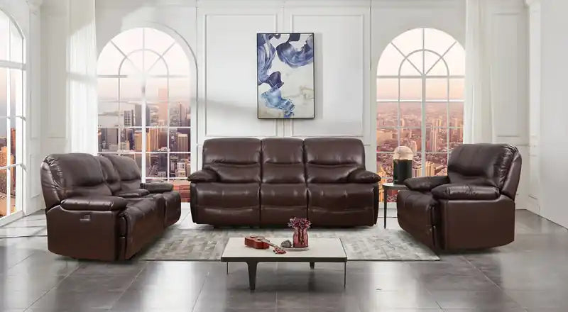 79" Leather Power Reclining Loveseat with Storage Console & USB Ports