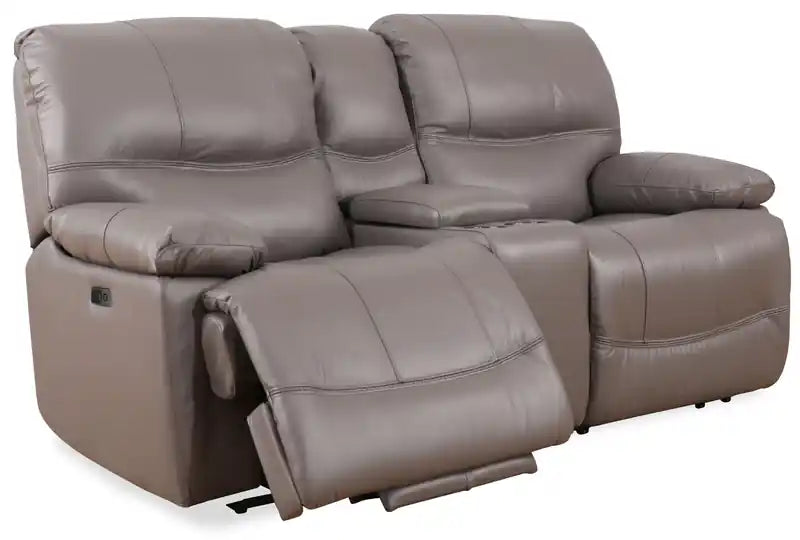 79" Leather Power Reclining Loveseat with Storage Console & USB Ports