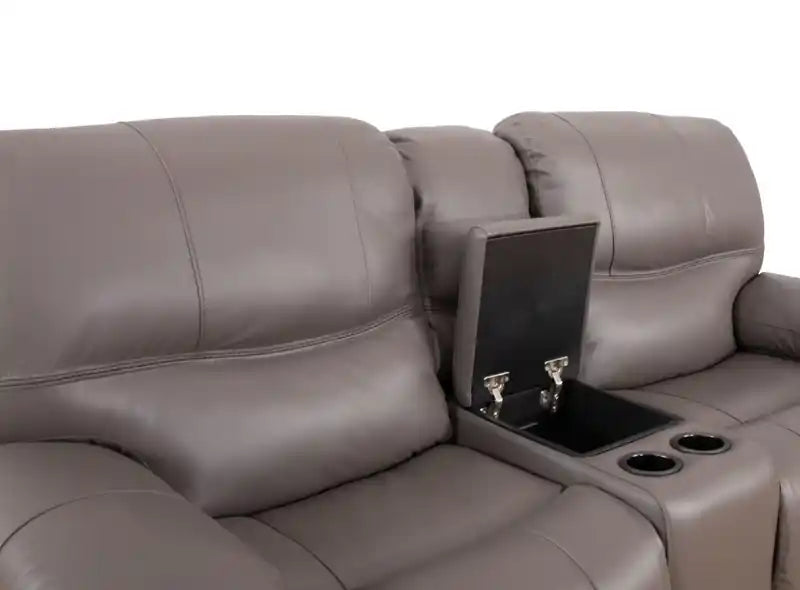 79" Leather Power Reclining Loveseat with Storage Console & USB Ports