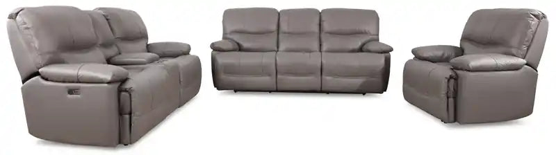 79" Leather Power Reclining Loveseat with Storage Console & USB Ports