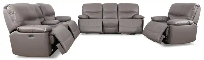 79" Leather Power Reclining Loveseat with Storage Console & USB Ports