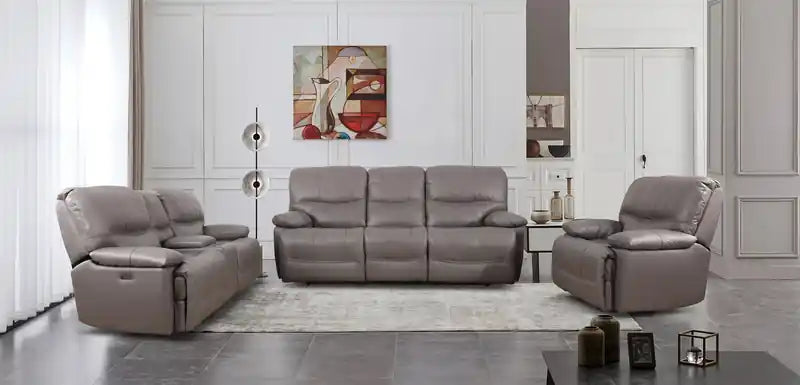 79" Leather Power Reclining Loveseat with Storage Console & USB Ports