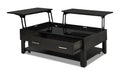 Landon 48 Modern Lift Top Coffee Table With Storage, Shelf and Casters